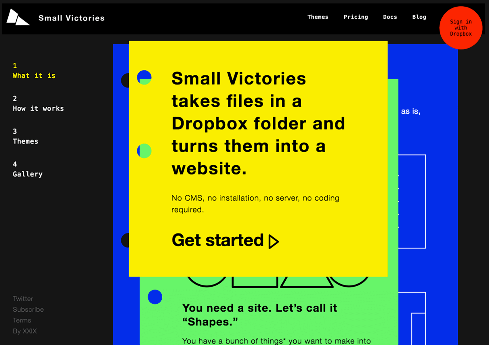 Small Victories homepage