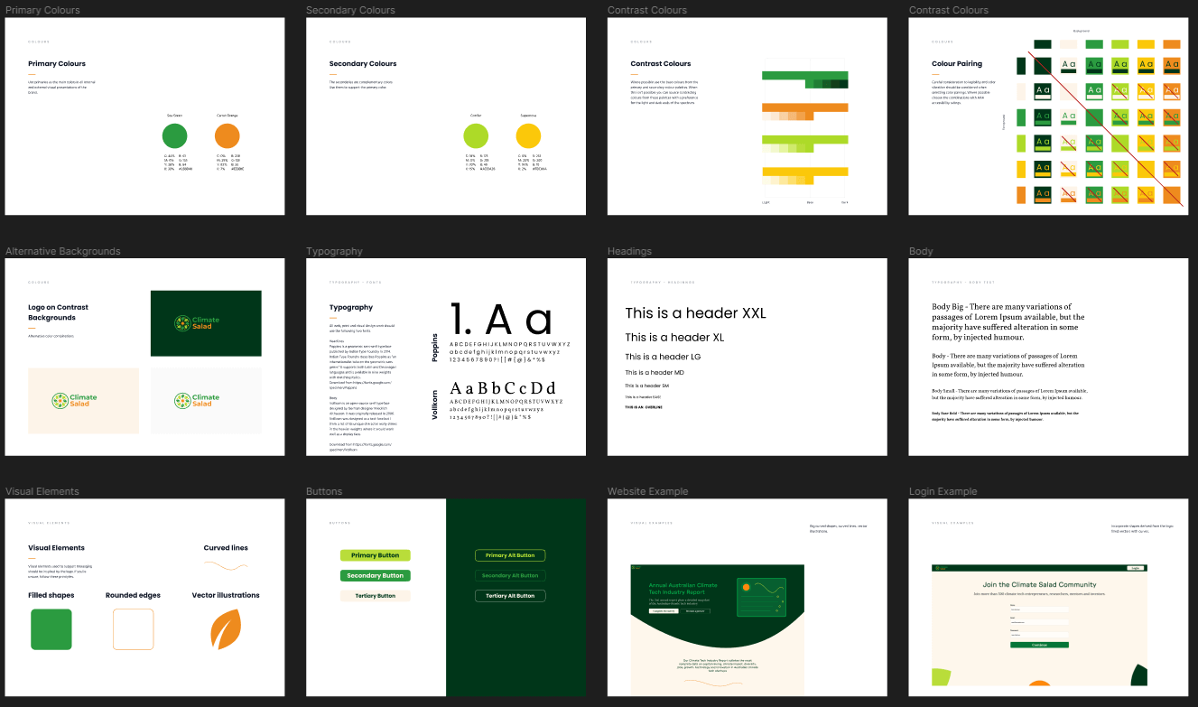 Screenshot of branding guidelines