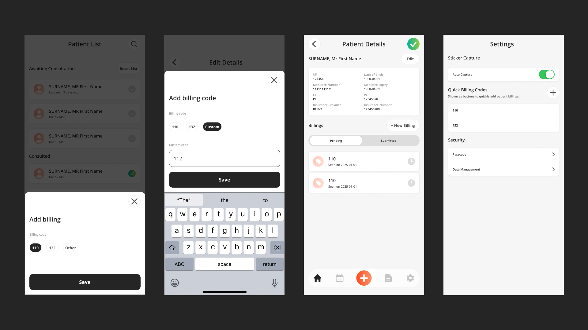 MoBiller app screenshots