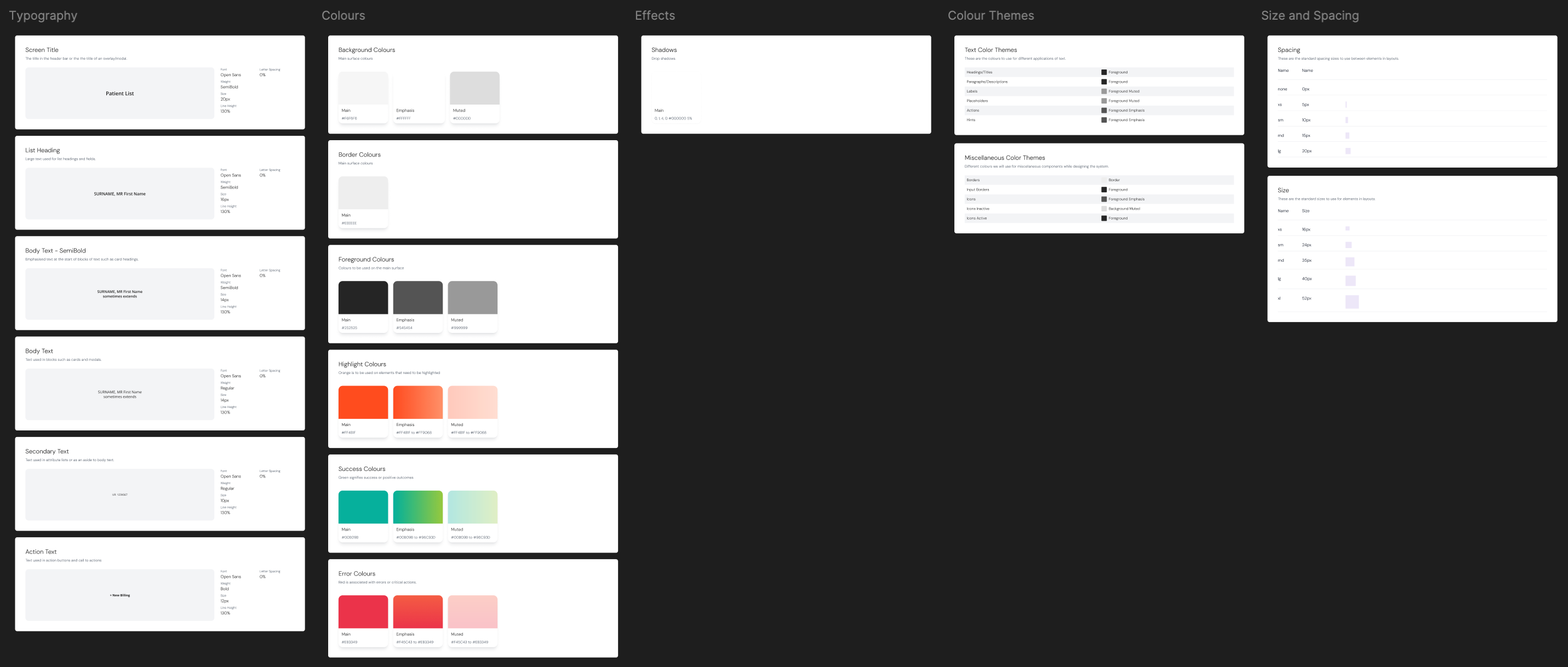 Screenshot of styleguide